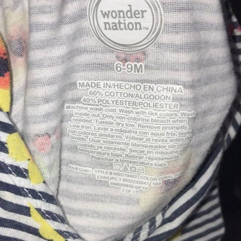 Wonder Nation‎ Navy Blue Stripe Floral Top